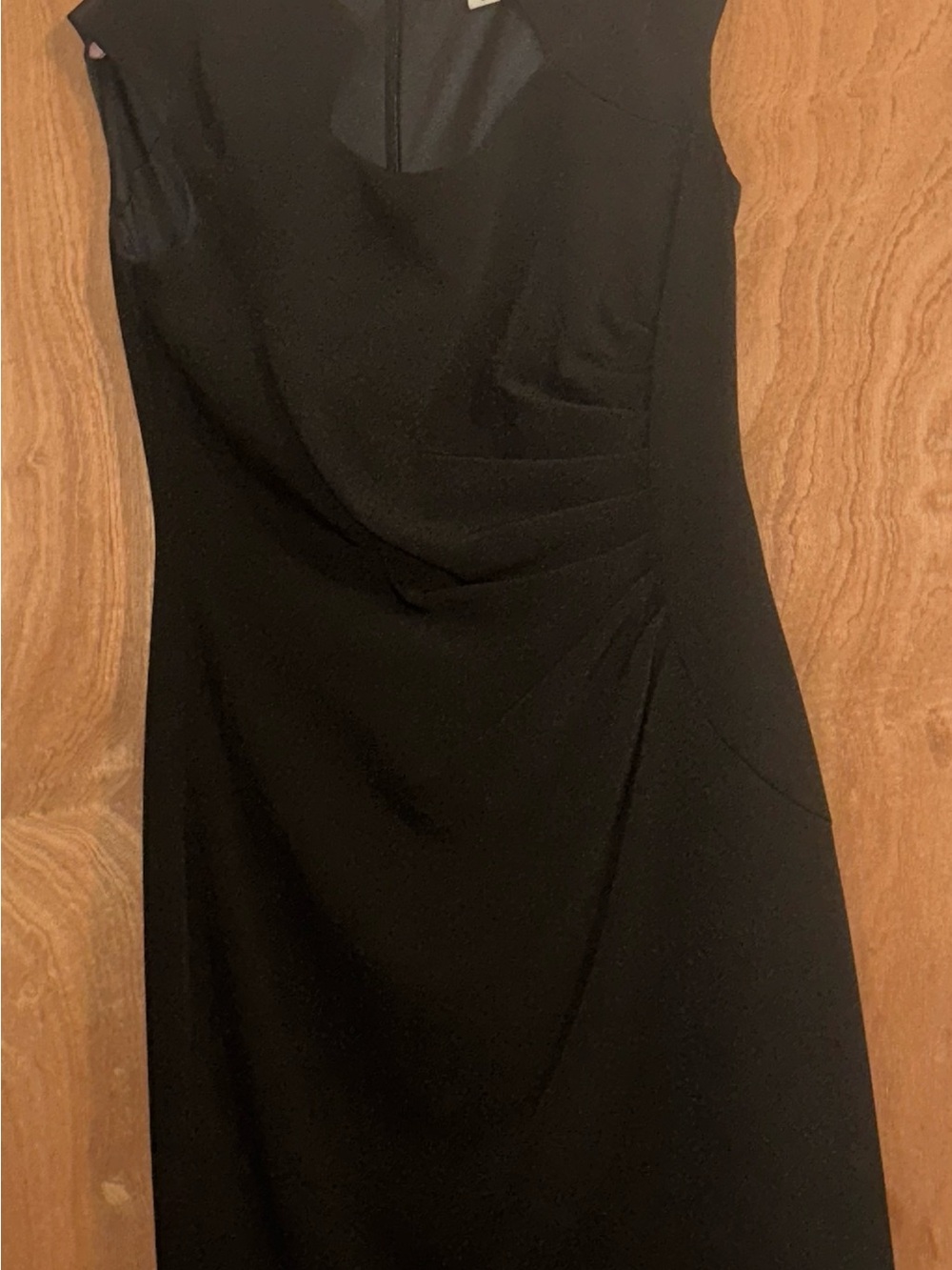Chelsea28 Black Sleeveless Draped Sheath Dress